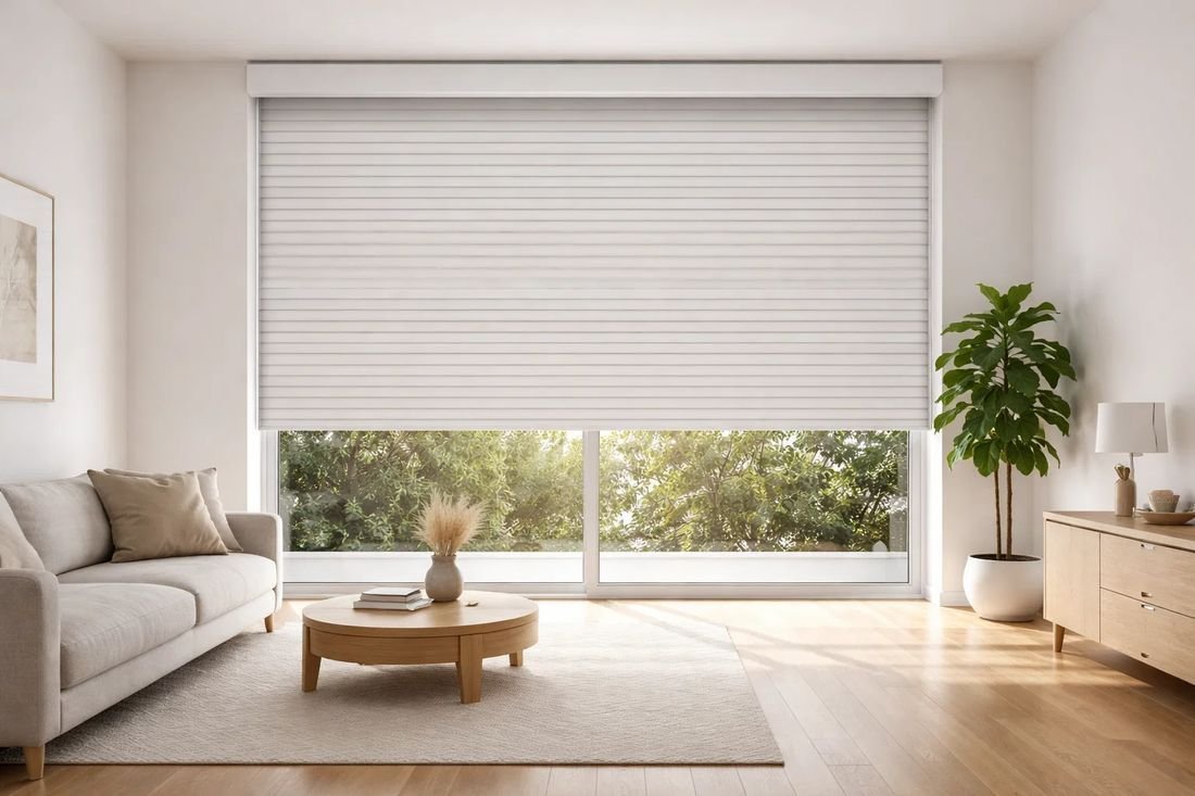 Persiana nueva instalada en salón de vivienda en Vic